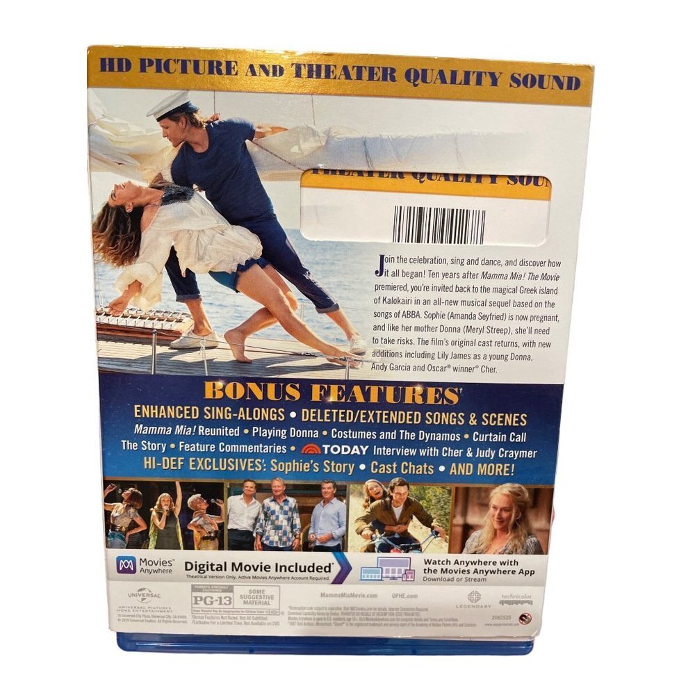 Mamma Mia!: Here We Go Again Blu Ray DVD Meryl Streep Amanda Seyfried - Picture 2 of 2